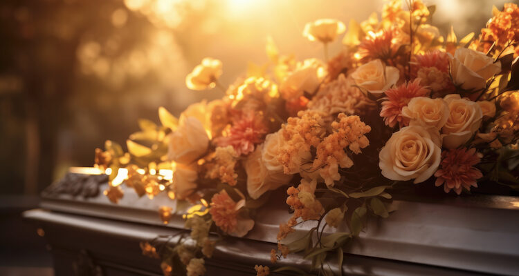 Tod Abschiednehmen Sarg Blumen